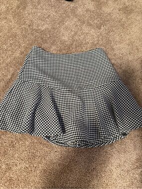 Mustard Seed Black and White Houndstooth Mini Skirt